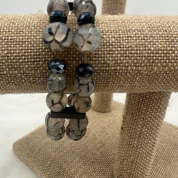 Double strand Tourmaline gemstone beaded stretch bracelet - Picture 2 of 6